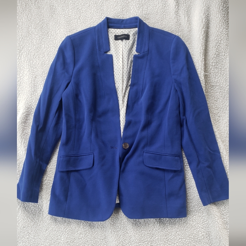 Blazer blue talbots tag cut out unknown size guessing siz MEDIUM